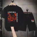 Короткие комплекты Lil Peep Love Will Tear Us Apart, Хлопковая Летняя Футболка С коротким рукавом, Шорты, Дизайнерская Одежда Унисекс, Женские Мужские Футболки y2k