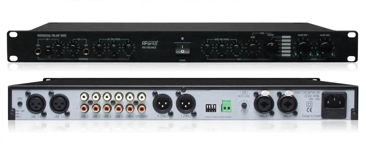 Apart PM 7400 MK II Компактный двухканальный микше